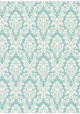 "Tapisserie" motif baroque fond vert jade (70x100)