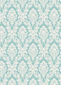 "Tapisserie" motif baroque fond vert jade (70x100)