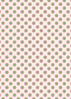 Semis de petites fleurs stylisées roses et vertes (70x100)