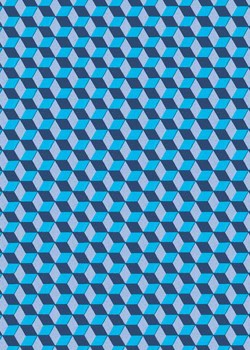 "Perspective" cube bleu (70x100)