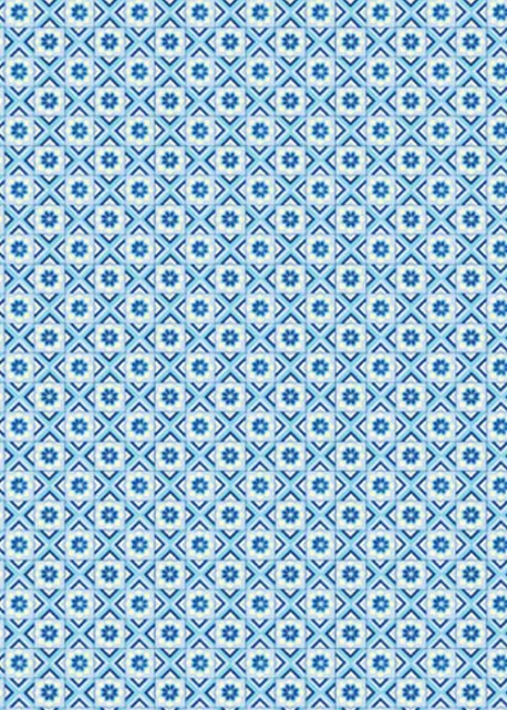 "Mosaïque" 3 tons de bleu (70x100)