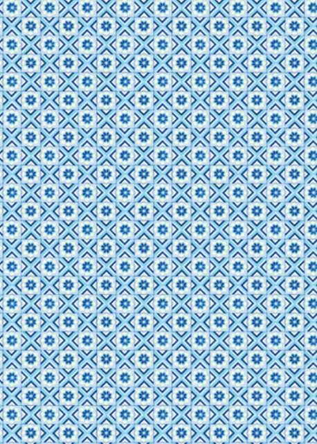 "Mosaïque" 3 tons de bleu (70x100)
