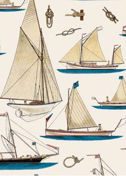 Les voiliers bruns et bleus (70x100)