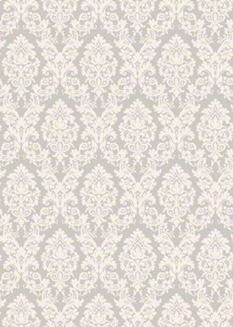 "Tapisserie" motif baroque fond gris (70x100)