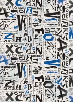 Chiffres noirs et bleus effet vieilli (70x100)