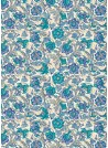 Venise fleur - bleu réhaussé or (70x100)