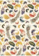 Venise plumes - multicolore réhaussé or (70x100)