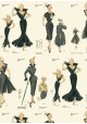 La mode féminine 1950 réhaussé or(70x100)