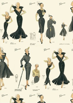 La mode féminine 1950 réhaussé or(70x100)
