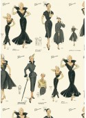 La mode féminine 1950 réhaussé or(70x100)
