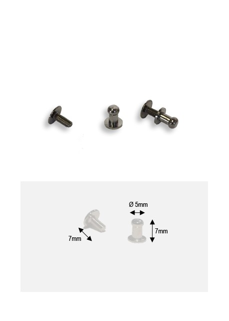 Boutons canon de fusil PM + vis (Ø5mm H:7mm)