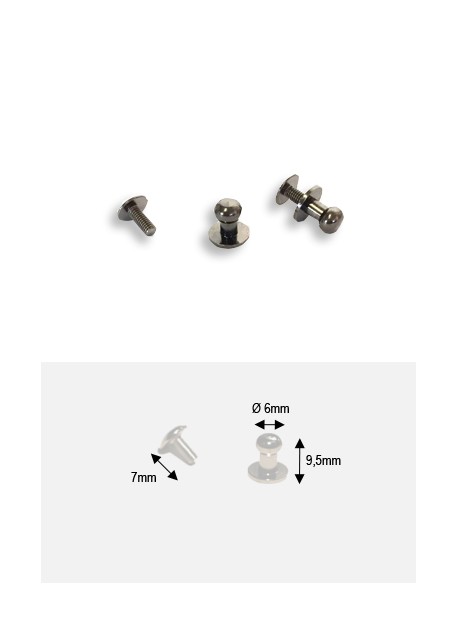 Boutons canon de fusil MM + vis (Ø5mm H:7mm)