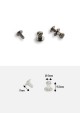 Boutons canon de fusil MM + vis (Ø6mm H:9.5mm) - Lot de 6