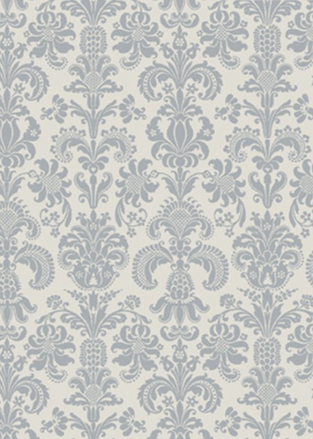 Motif baroque argenté fond gris perle (70x100)