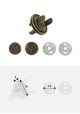 Top magnétique extra-plat bronze (Ø16mm) - Lot de 2