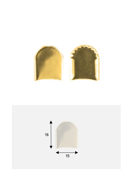 Embouts de bride rond doré GM (15x16mm)