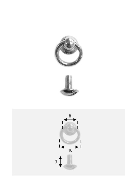 Anneau belière argent Ø8mm + vis