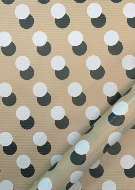 "Kraft fantaisie" Duo de pois noir et blanc (70x100)