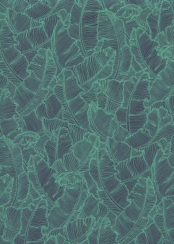 Feuilles de bananier ton turquoise (50x70)