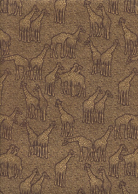 Les girafes or sur fond chocolat (50x70)