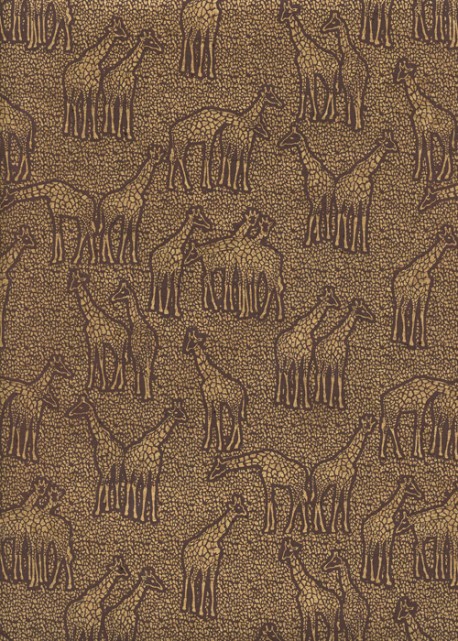 Les girafes or sur fond chocolat (50x70)