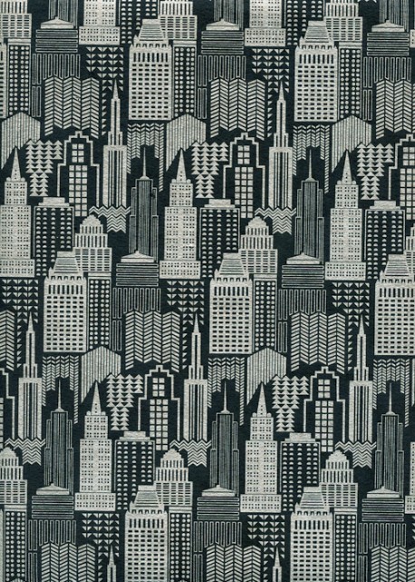 "Building" argent fond noir (50x70)