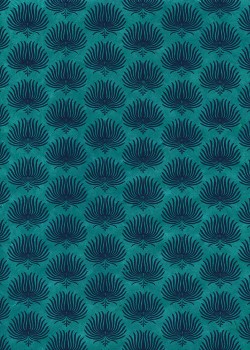 Lokta palmes fond turquoise (50x75)