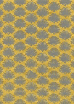 Lokta palmes fond jaune (50x75)