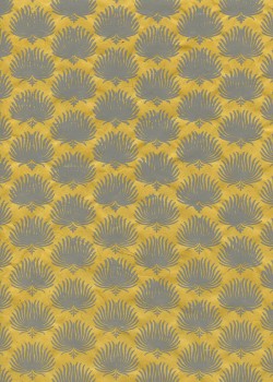 Lokta palmes fond jaune (50x75)