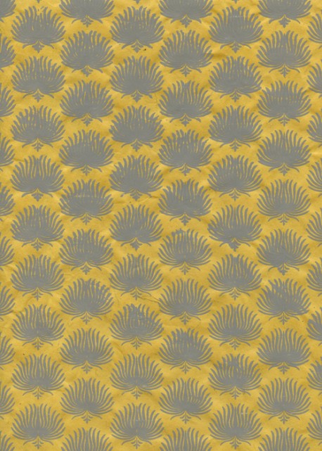 Lokta palmes fond jaune (50x75)