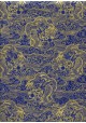 Lokta dragons dorés sur fond bleu électrique (50x75)