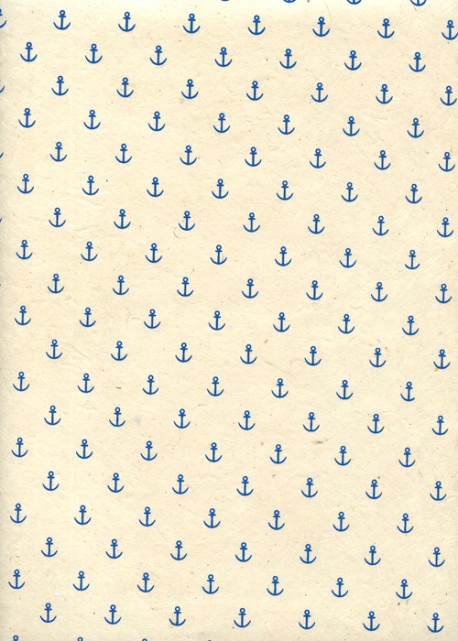 Lokta ancres bleues fond naturel (50x75)