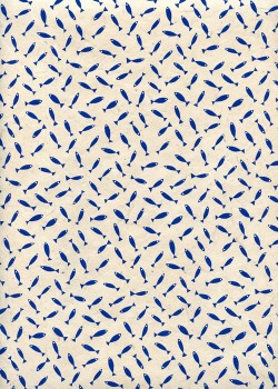 Lokta petits poissons bleus fond naturel (50x75)