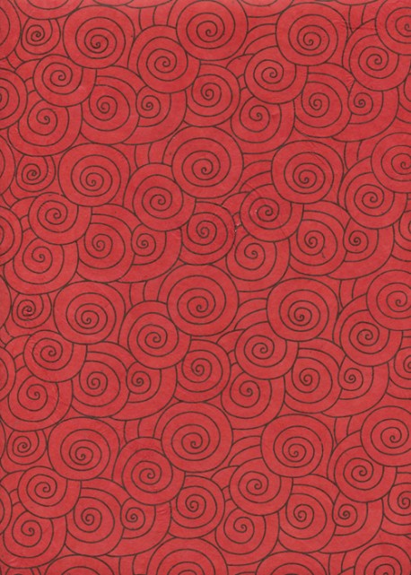 Lokta spirale noire fond rouge (50x75)