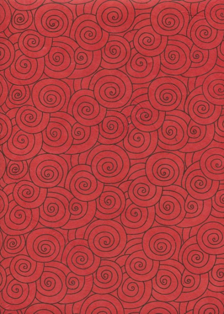 Lokta spirale noire fond rouge (50x75)