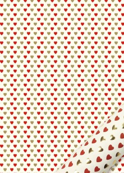 "Semis" les coeurs rouges et dorées (50x70)