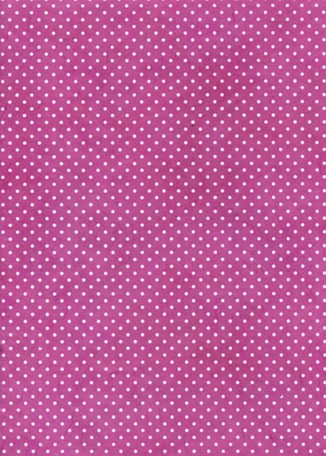 Lokta plumetis blanc fond fuchsia (50x75)