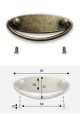 Poignée ovale S/platine bronze ancien (95x30mm) + vis