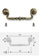 Poignée rustique métal argent vieilli (96mm) + vis