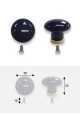 Bouton porcelaine unie bleu royal sur socle laiton