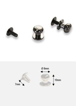 Boutons canon de fusil GM + vis (Ø5mm H:7mm)