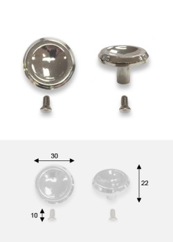 Bouton creux GM en acier chromé