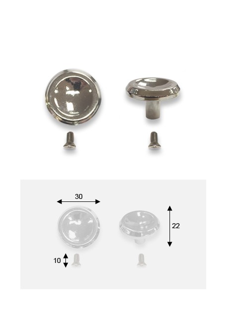 Bouton creux GM en acier chromé