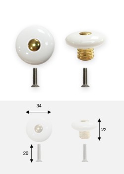 Bouton turban plastique blanc