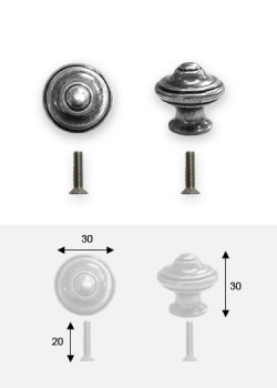 Bouton Lyonnais argent vieilli