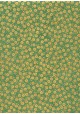 Lokta petites fleurs or sur fond vert (50x75)