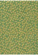 Lokta petites fleurs or sur fond vert (50x75)
