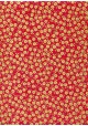 Lokta petites fleurs or sur fond rouge (50x75)