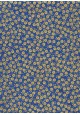 Lokta petites fleurs or sur fond bleu (50x75)