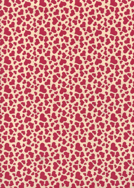Lokta nuage de coeurs rouges fond naturel (50x75)